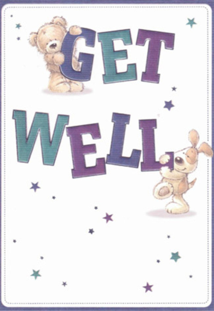 Celebrating the gentle power of encouragement, this get well card captures a loving scene-a merry bear and an eager puppy, surrounded by dancing stars, each figure carefully rendered in a way that suggests heartfelt community connection. The large, confident type-layered in varying purples and aquamarines-anchors the composition with cheer and optimism, providing an emotional lift akin to a card received from a familiar North Harrow neighbour. The illustration's textures evoke tangible comfort: fluffy fur on the bear, velvety ears on the playful puppy, elements that bring to mind the tactile enjoyment of handling fresh-cut blooms. Stars in blue and violet spiral through the background, reminiscent of joyful moments scattered along North Harrow's bustling streets or quiet lanes. The white ground remains luminous and clean, enhancing the airy, hopeful mood. As a florist, I see in this artwork the same care and intent placed in every North Harrow Florist bouquet-each stroke, each blossom, placed for someone's comfort. Sending this card with flowers becomes an act of pure, heartfelt wishing, perfect for raising spirits in any season, for any age.